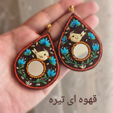 گوشواره دست دوزگلدوزی مدل مرغ آمین