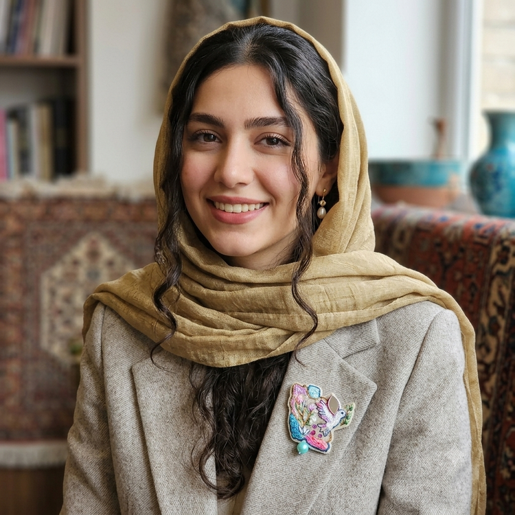 گوشواره گلدوزی مدل کبوترِ ایران