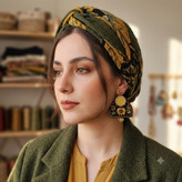 گوشواره دست دوزگلدوزی مدل پنجره آفتابگردان