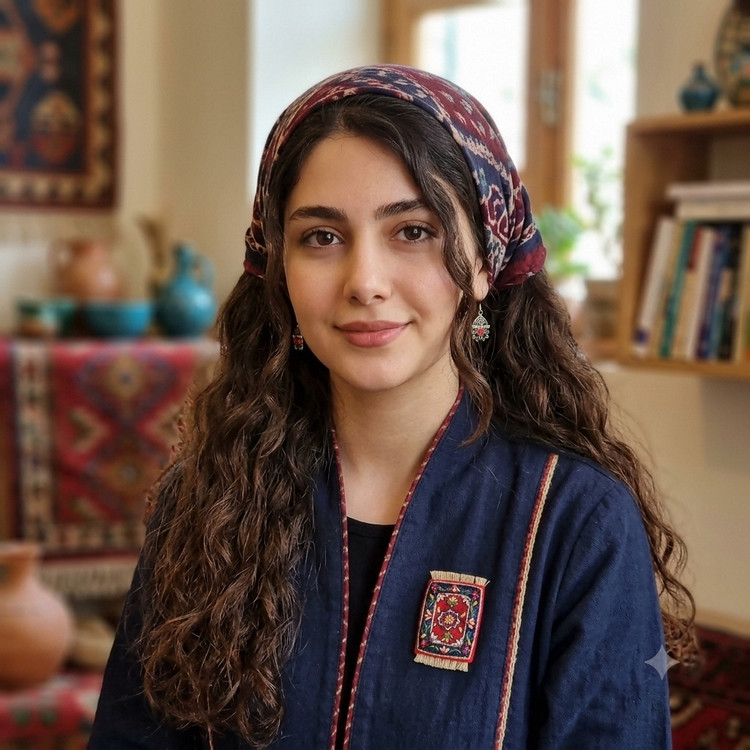 سنجاقسینه دست دوزگلدوزی مدل قالیِ مادربزرگ
