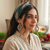 گوشواره دست دوزگلدوزی مدل ماهی گُلی نوروز