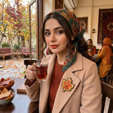 سنجاق سینه دست ساز گلدوزی مدل خرمالوبرگِ پاییزی